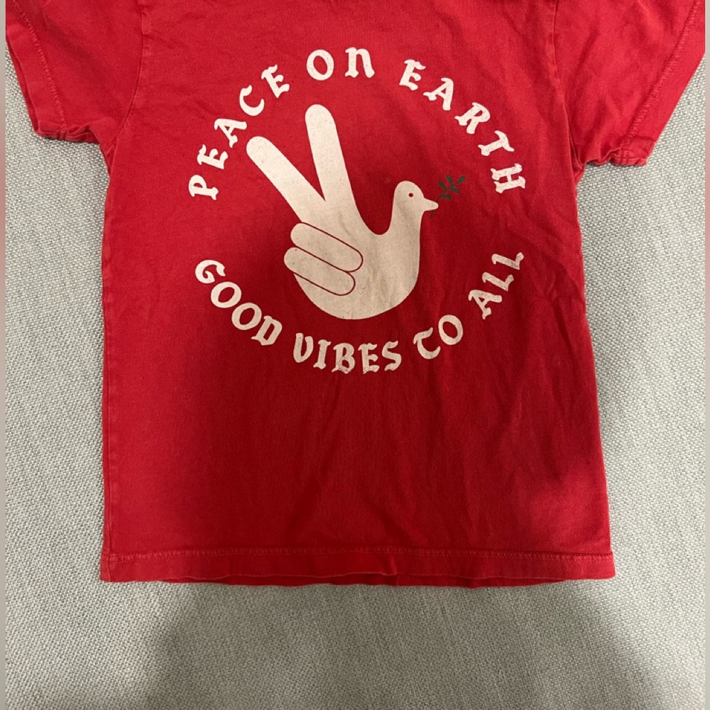 Tiny whales, brand piece on earth and good vibes to all. Kids size 4 T-shirt.